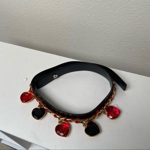 Black Red & Gold Escada Heart Charm Belt.